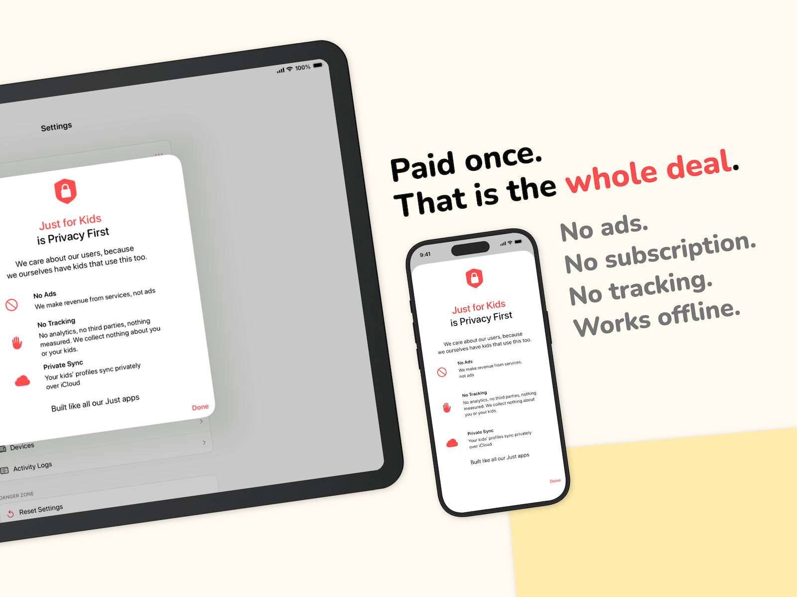 Pay once. No Subscription, no tracking, no ads. Thats the whole deal.
